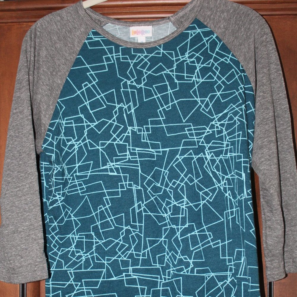LuLaRoe Randy baseball tee with geometric print